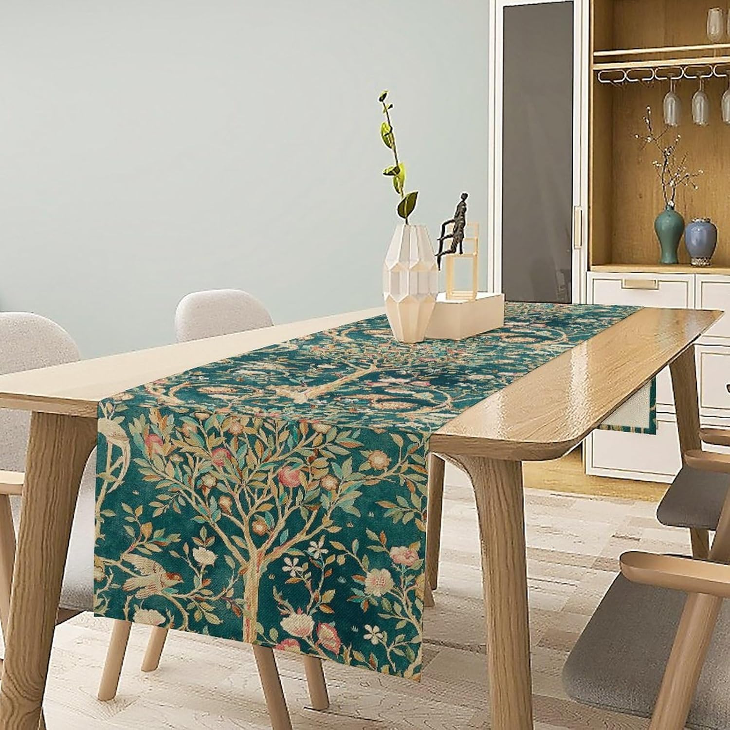 Art Craft William Morris - Runner da Tavola Verde con Motivi