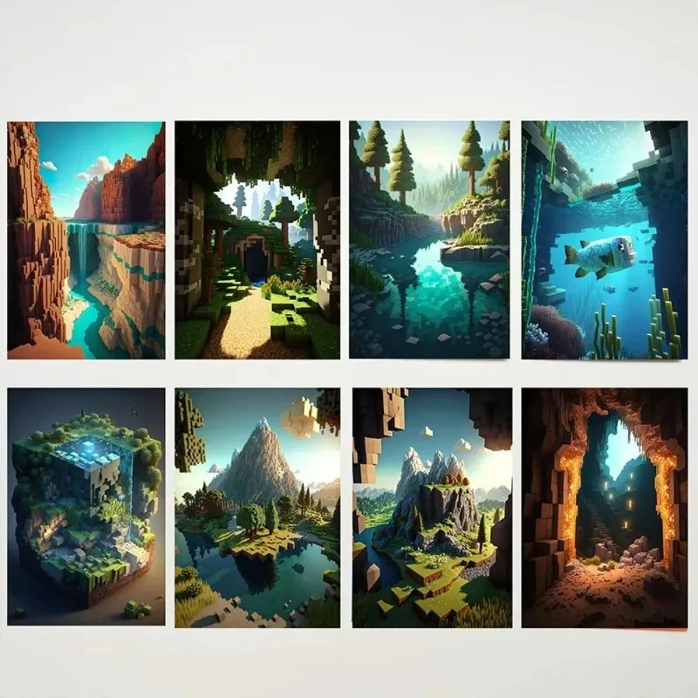Art Craft Game - Quadro su Tela con Paesaggio Pixel