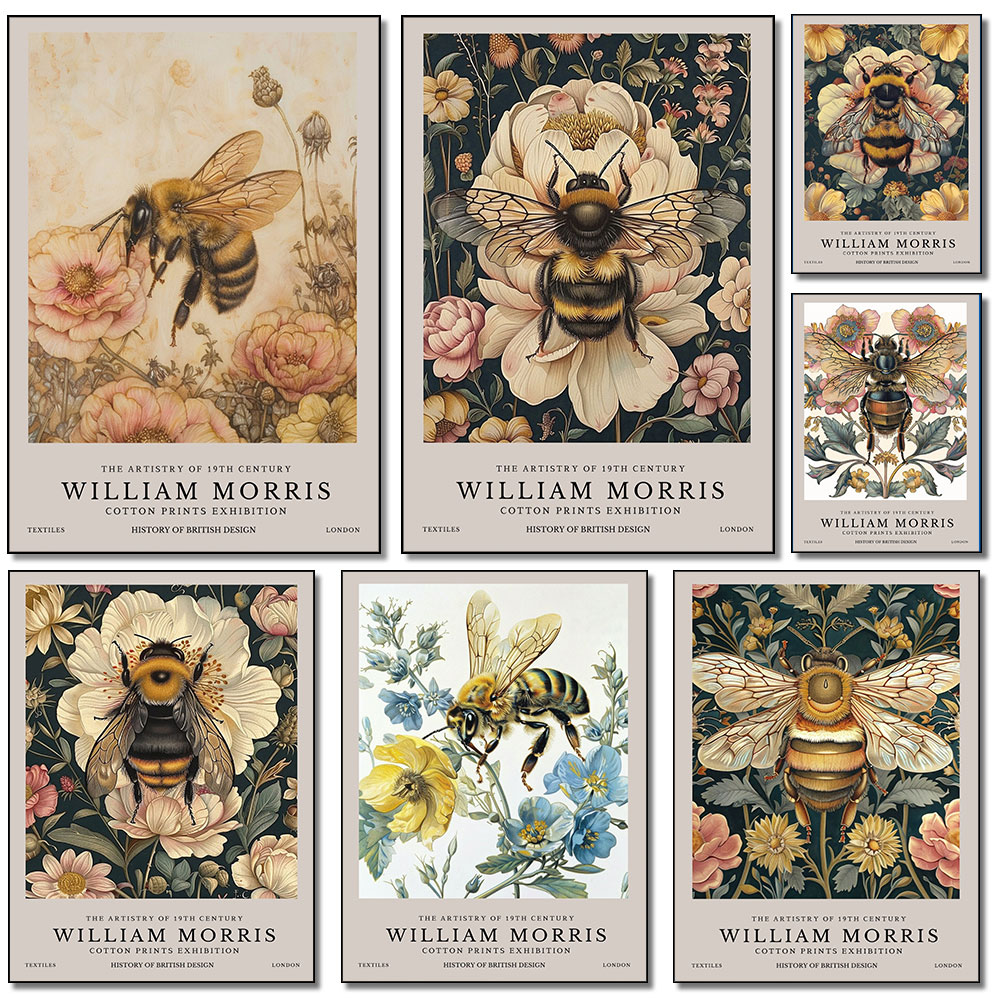Art Craft William Morris - Poster retrò William Morris con api