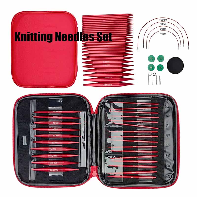 Knitting Needle Circular - Set di 25 Ferri da Maglia