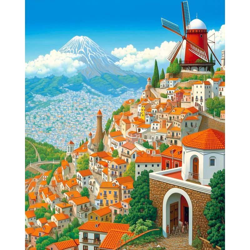 Art Craft Room Ideas - CHENISTORY Kit Pittura con Numeri Città